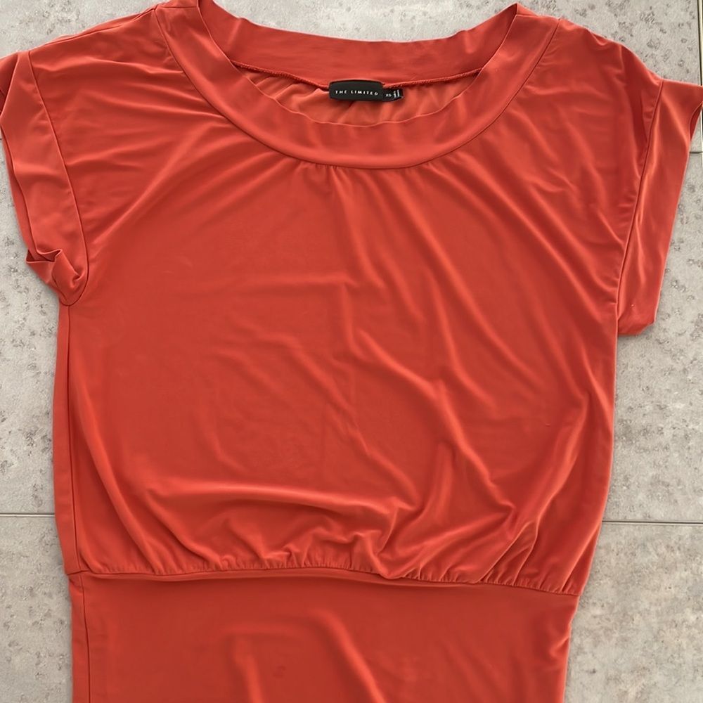THE LIMITED burnt orange dolman sleeve banded waistband women’s top‎ size XS